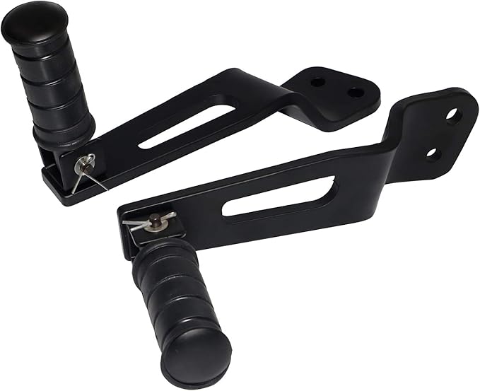 Black Rear Passenger Foot Pegs Footrest Bracket Set for