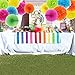 ZJHAI Set of 20 Rainbow Color Paper Pom Poms and Paper Folding Fans, 5 Colors, for Decorating Party, Shop or Wedding
