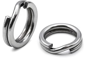 Natufish Fishing Split Rings - 100Pcs Stainless Steel Lure Ring for Link Fishing Hooks Heavy Duty Saltwater Terminal Tackle Connector