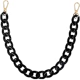 Acrylic Purse Chain Handbag Strap, 46cm/18" Black Purse Chain Luxury Bag Chains Decorative Replacement Extender Straps Fashionable Bag Charms for Clutch Purses DIY Crafts Accessories