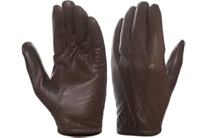 Harssidanzar Mens Unlined Leather Gloves Lambskin Leather Gloves GM031CA