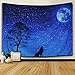Moon and Stars Tapestry Wall Hanging Wolf Tapestry Moon Tapestry Starry Sky Tapestry Galaxy Night Sky Full of Stars Wall Tapestry Forest Starry Mandala Tapestry Popular Tapestry Psychedelic Wall Art