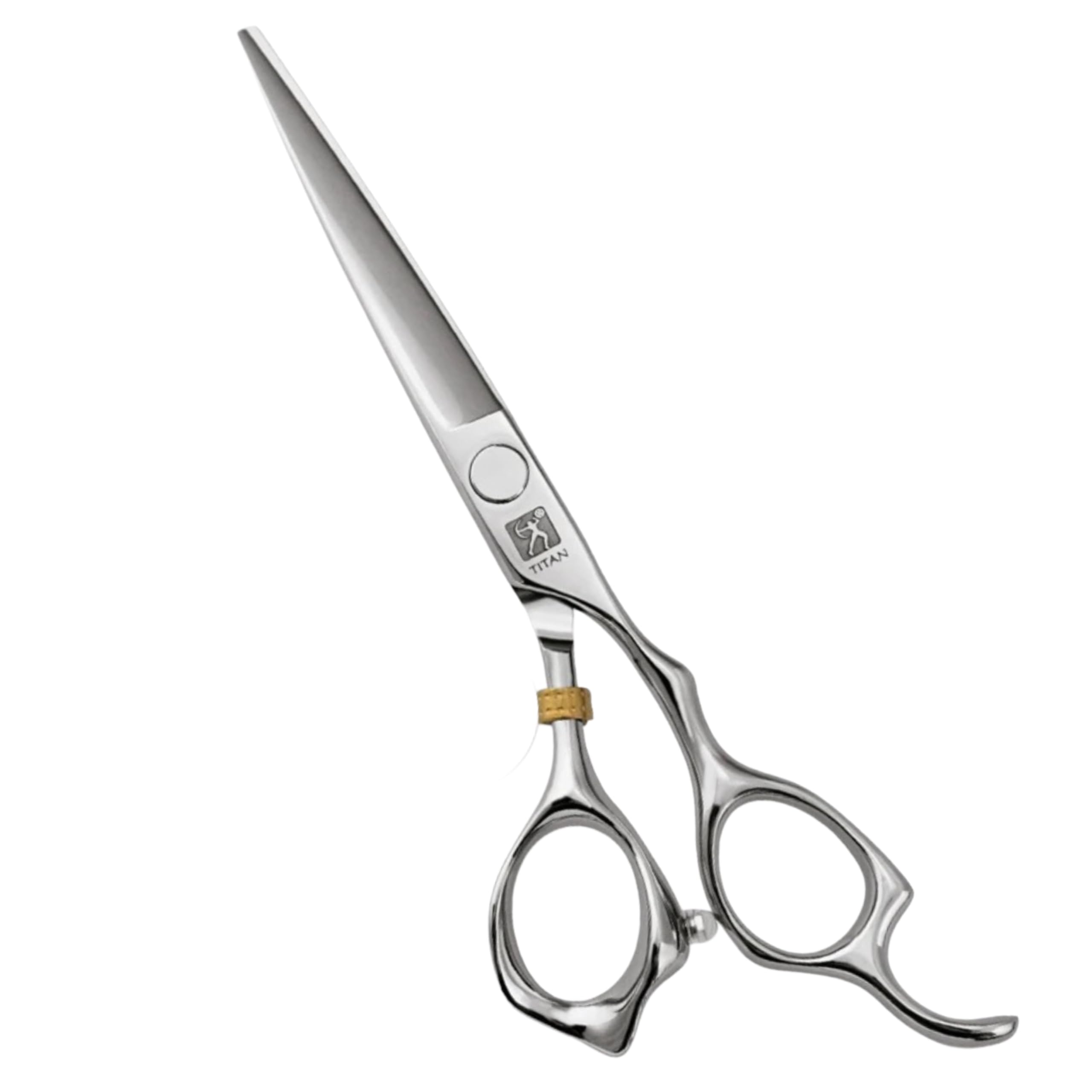Titan T3D65 Professional Barber Scissors 6.5” 440C Japanese Steel Hair Cutting Scissors with Stabilizer, Precision Straight Hairdressing Scissors for Men & Women