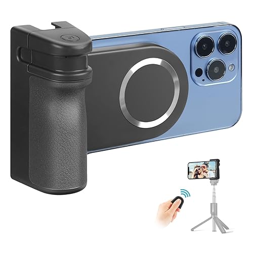 Aerbeis Magnetic Camera Handle Bluetooth Bracket for Magsafe Tripod Mount  Smartphone Camera Grip Holder Stand with 1/4 Screw Cold Shoe Bluetooth