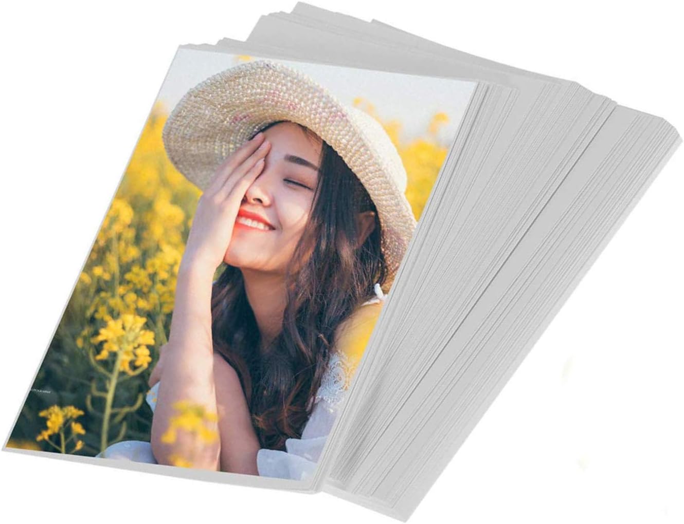 100sheets Liwute 4x6in 200gsm Both Sides Semi-Glossy Laser Printer Photo Paper, Suitable for Printing Photos/Invitations/Brochure/Flyers/Postcards/Index Cards/Cardstock/Coupons/Cover Stock