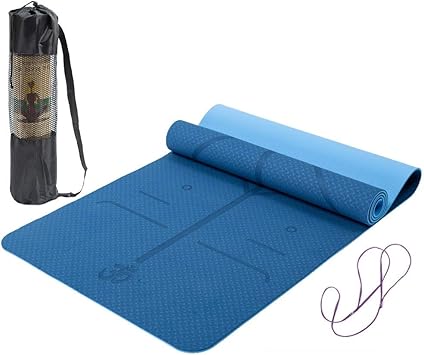 Lixada Esterilla de Yoga Antideslizante TPE Insípido con Línea de Posición Colchoneta de Yoga Alfombrilla de Yoga para Fitness Culturismo Pilates 183 * 61cm: Amazon.es: Deportes y aire libre