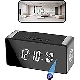 Tccbac WiFi Hidden Camera Clock - Nanny Cam with 150° Wide-Angle Lens, Night Vision & Motion Detection, Wireless Indoor Hidden Camera for Home Security Monitoring