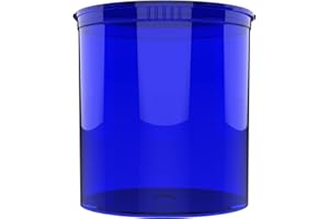 DRAGON CHEWER 90 Dram CR Plastic Packaging Pop Top Containers - Child Resistant Travel Holder Vial Bottles - 60 qty (Translucent Blue)