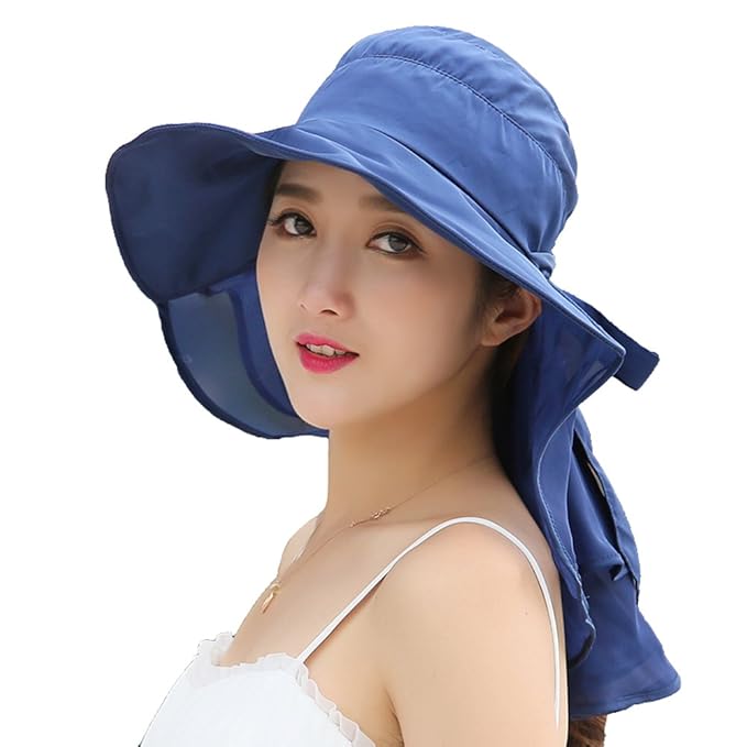 Women Sunscreen hat Summer Beach Sun hat UV Protection (Blue) at Amazon Women’s Clothing store
