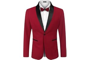 COOFANDY Men's Tuxedo Jacket One Button Dress Suit Blazer Jacket for Wedding Dinner Prom Party