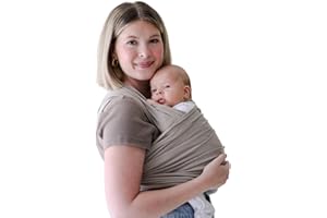 snuggle me Baby Wrap | Hands-Free Baby Wraps Carrier, Easy-Tie Baby Sling Carrier, Baby Carrier Wrap with Organic Cotton, Baby Wearing Wrap for Newborns from 0 to 18 Months (7-35 lbs) - Birch