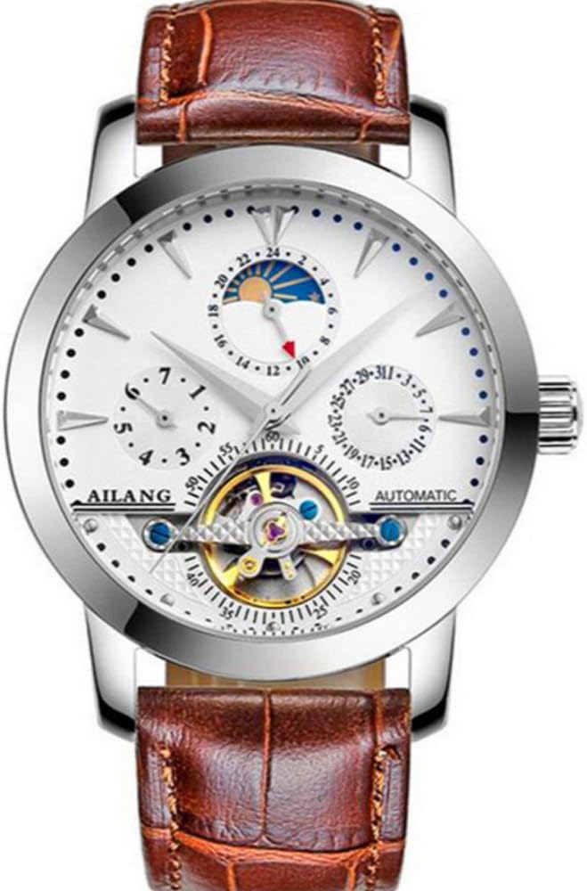 Hige Grade Men's moon phase Automatic Mechanical watch men Fashion Casual Sport watches waterproof leather strap wristwatches YZ