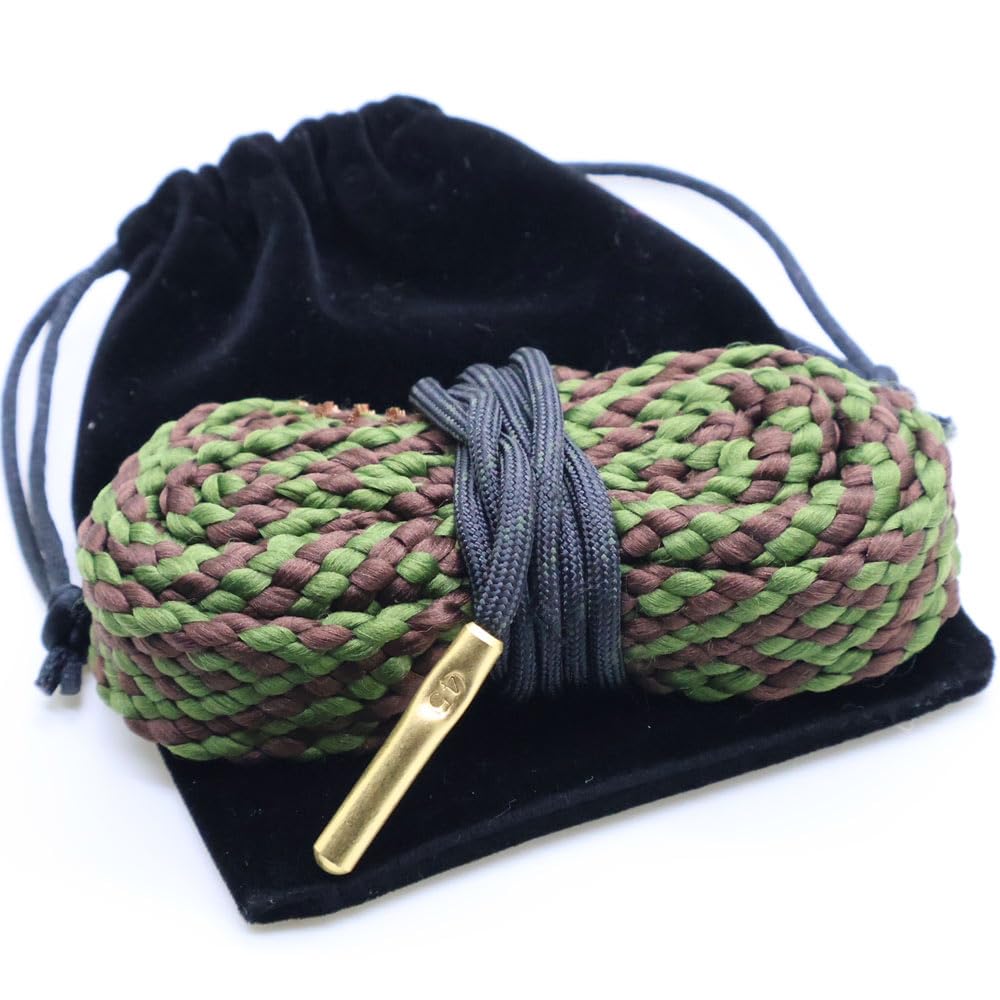 .44 / .45 Calibre Handgun Pistol Barrel Cleaning Kit + Storage Bag Snake Cleaner Revolver Gun Pull Through Cord Rope Gunsmithing Tool Brush 44 45 Cal