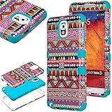 Note 3 Case, Galaxy Note 3 Case - ULAK Galaxy Note 3 Case TRIBAL PRINTED Luxury 3 Layer Hybrid High Impact PC and Soft Silicone Hard Back Case Cover for Samsung Galaxy Note 3 N9000 (AT&T, T-Mobile, Sprint, Verizon) with Stylus and Clear Screen Protector (Pink+Blue)