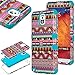 Note 3 Case, Galaxy Note 3 Case - ULAK Galaxy Note 3 Case TRIBAL PRINTED Luxury 3 Layer Hybrid High Impact PC and Soft Silicone Hard Back Case Cover for Samsung Galaxy Note 3 N9000 (AT&T, T-Mobile, Sprint, Verizon) with Stylus and Clear Screen Protector (Pink+Blue)