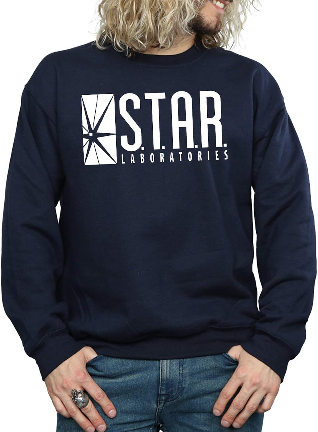 Official Flash TV Star Laboratories Men's Sweatshirt at  Men’s Clothing store