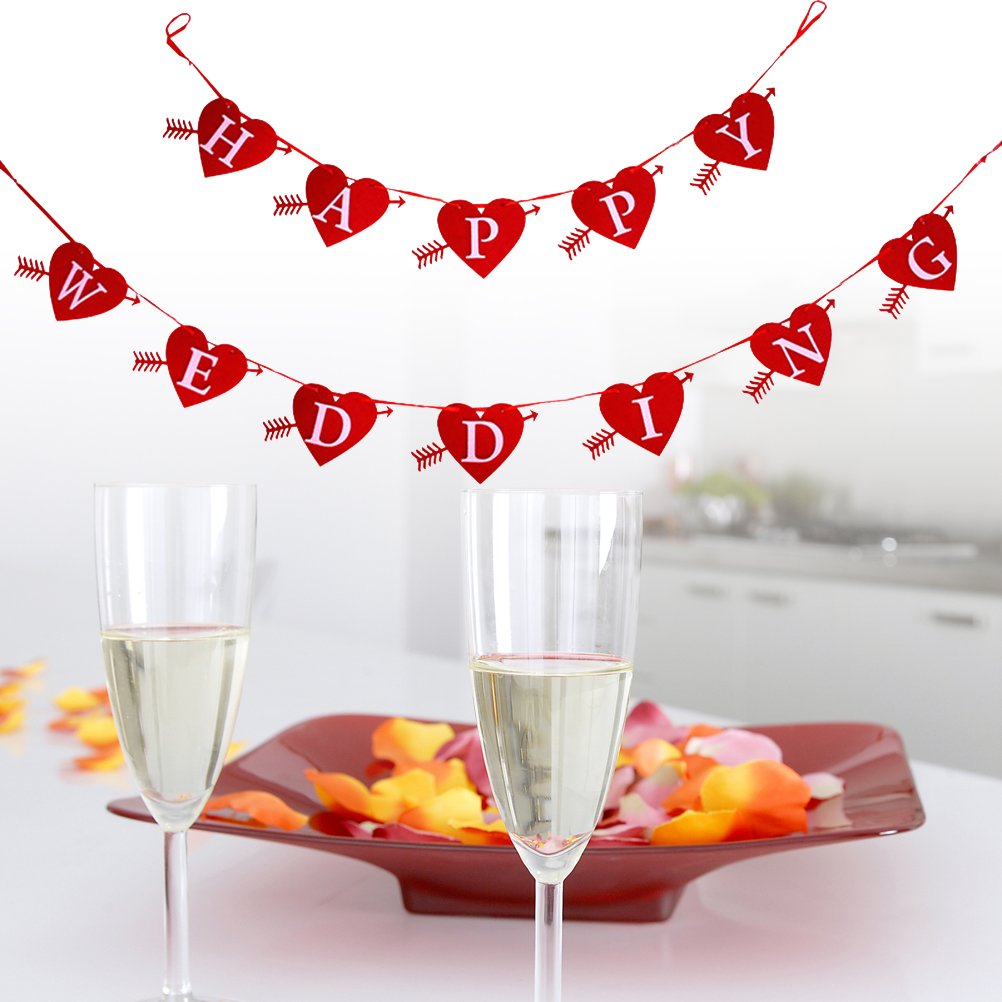 Banners Garlands Bestoyard 2m Happy Wedding Wedding Banner Heart