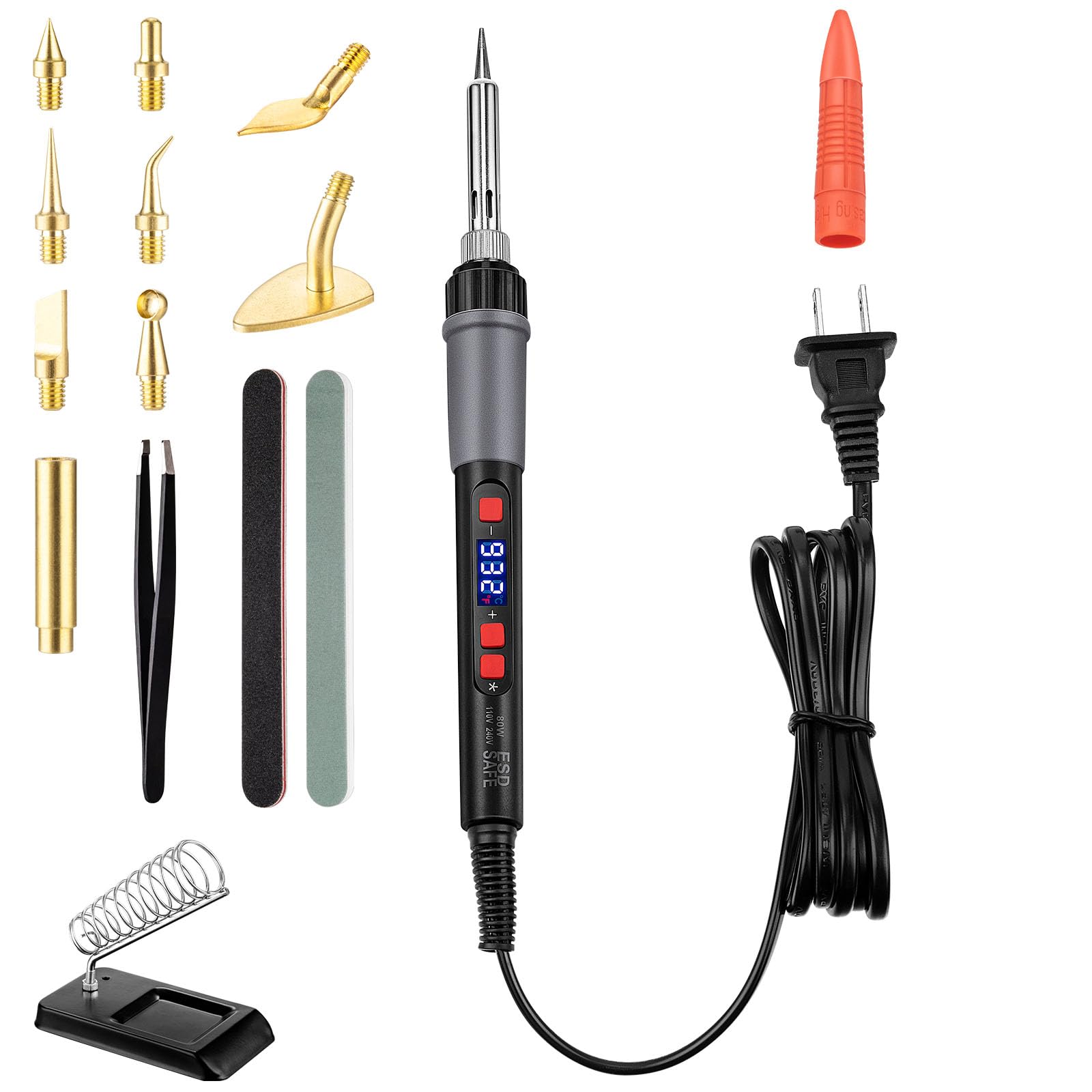 Photo 1 of 3D Printer Smoothing Tool Kit,14 PCS 3D Printing Modify Finishing Tool, 80w LCD Digital Adjustable Temperature Fast Heating Printing Tool for Smoothing, Repairing,and Modifying 3D Printed Parts