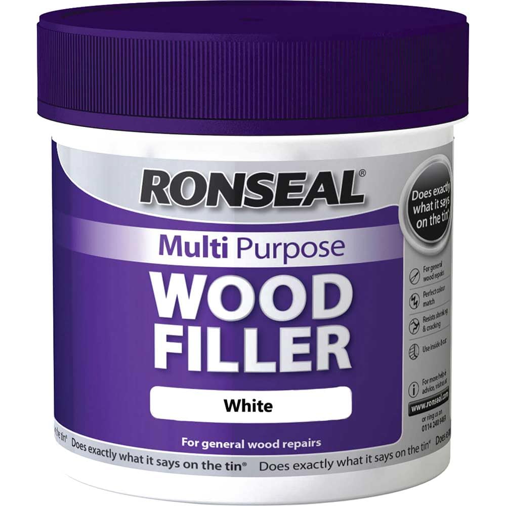 Ronseal MPWFW465 Multi-Purpose Wood Filler Tub - white, 465 g