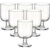 Bormioli Rocco Hosteria Set Of 6 Stackable Wine Glasses, 5.5 Oz. Goblet, Clear Tempered Glass, Made In Italy.