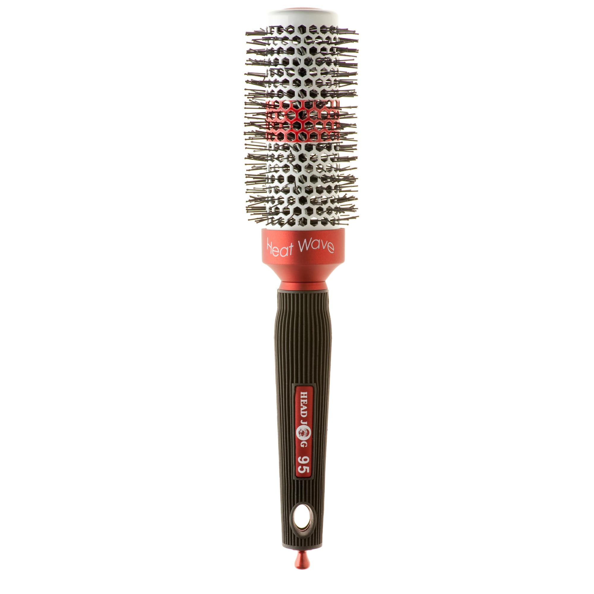 Head Jog Heat Wave Ceramic Coated Radial Hair Brush. Ionic Round Brush & Heat Activated Barrel for Hair Drying & Curling To Reduce Damage. (34mm)