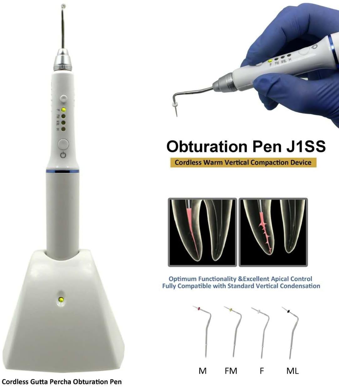 Cordless Gutta Percha Obturation System Endo Heated Pen 4 Tips