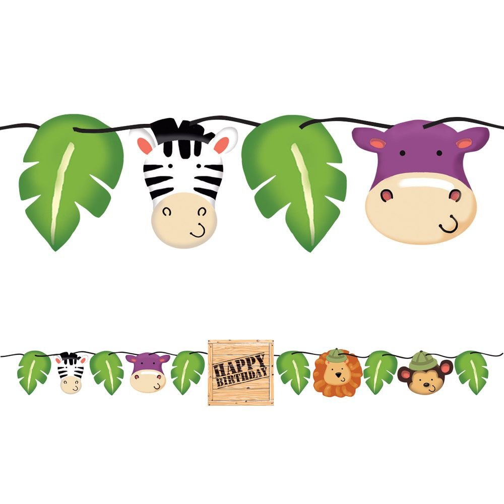 Creative Converting Safari Adventure Circle Ribbon Banner, Multicolor