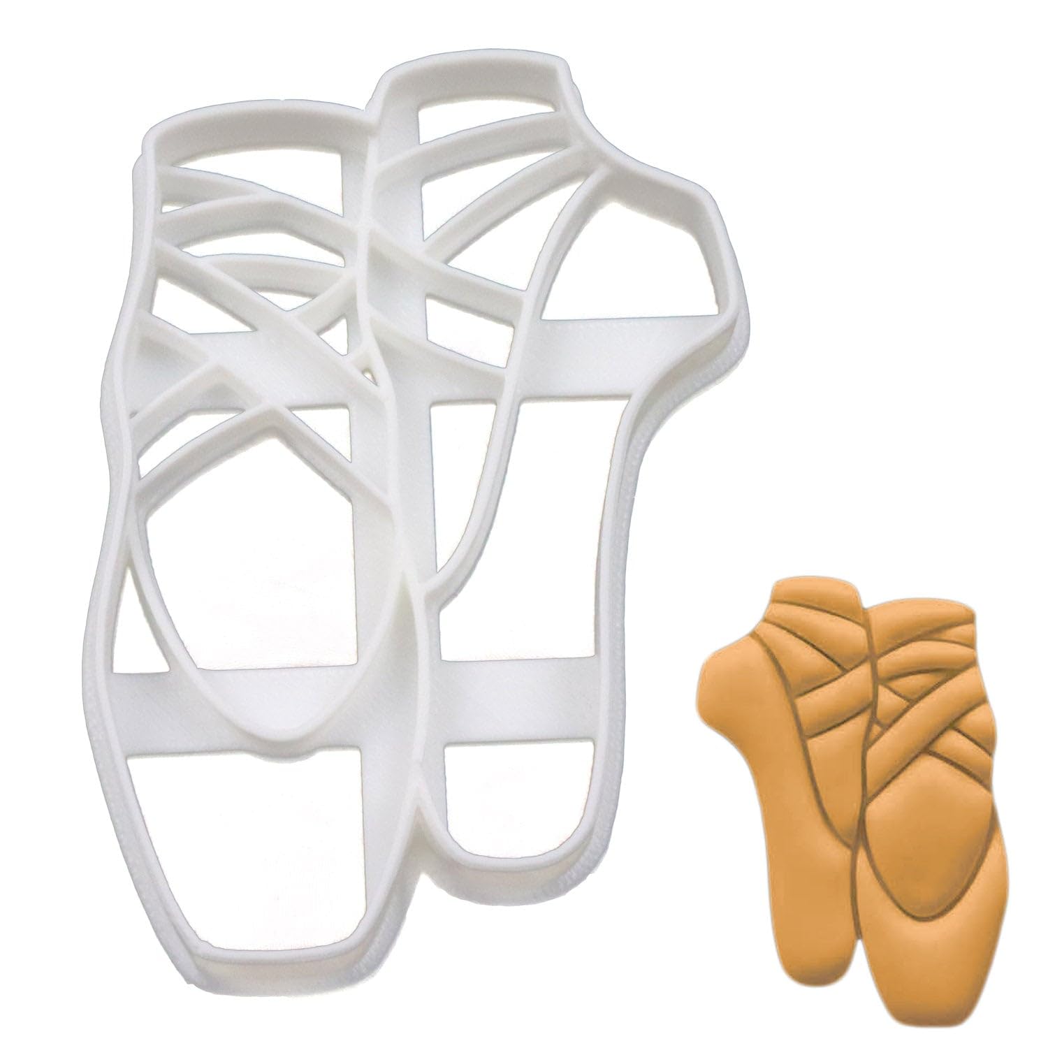 BAKERLOGY Ballet Shoe Cookie Cutter - Detailed Biscuit Cutter Design for Baking and Crafts, Ideal on Fondant, Dough, Clay