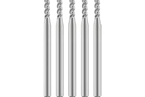 AYCHOLIZ 5Pcs 1/16" Carbide Square End Mills Set 3 Flute CNC Professional Mill Bits for Milling Aluminum Applications
