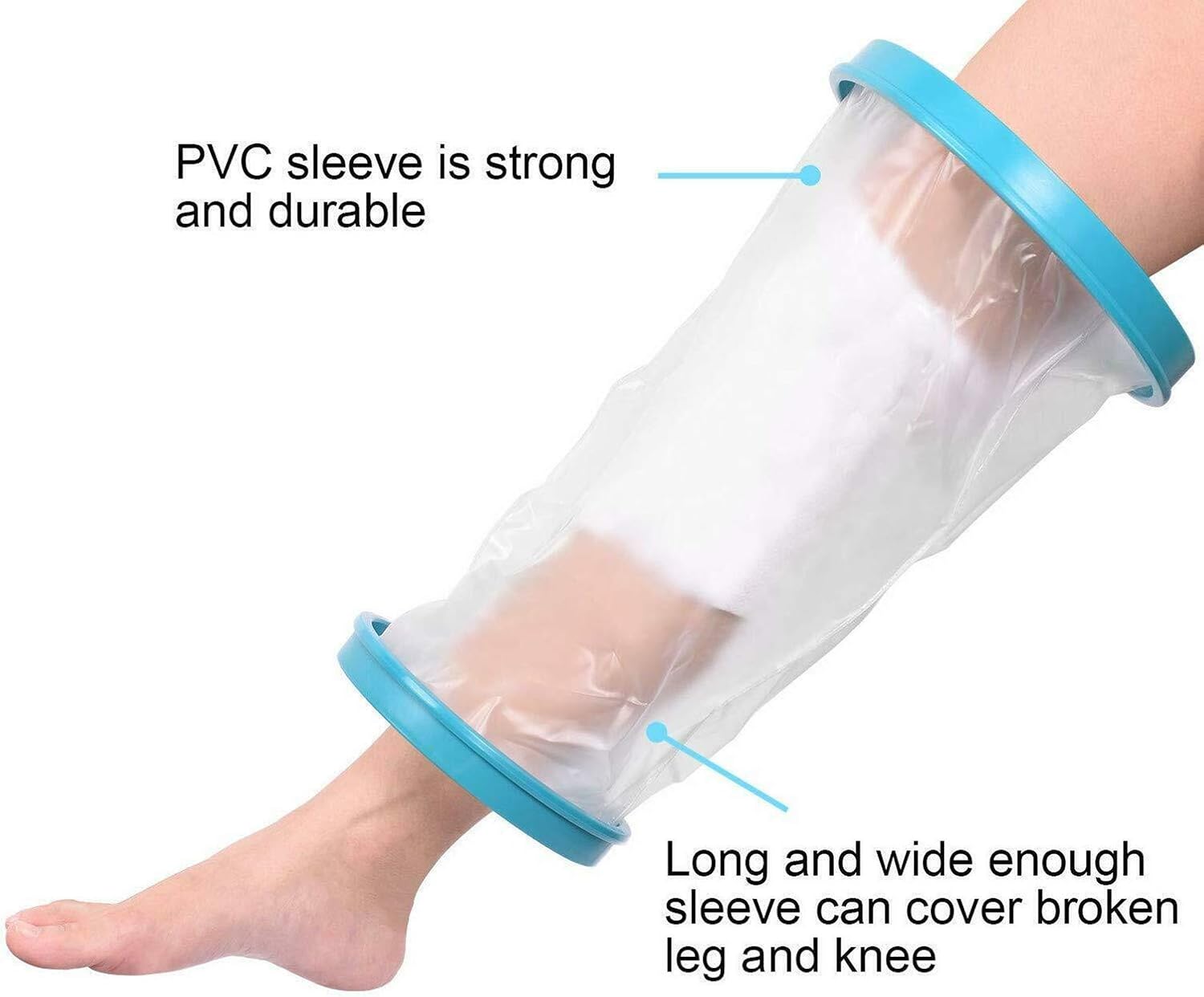 Knee Cast Cover for Shower Adult, Waterproof Knee Shower Cast and Bandage Protector for Leg Watertight Protection to Knee Replacement Surgery, Wound, Incision Reusable: Health & Personal Care