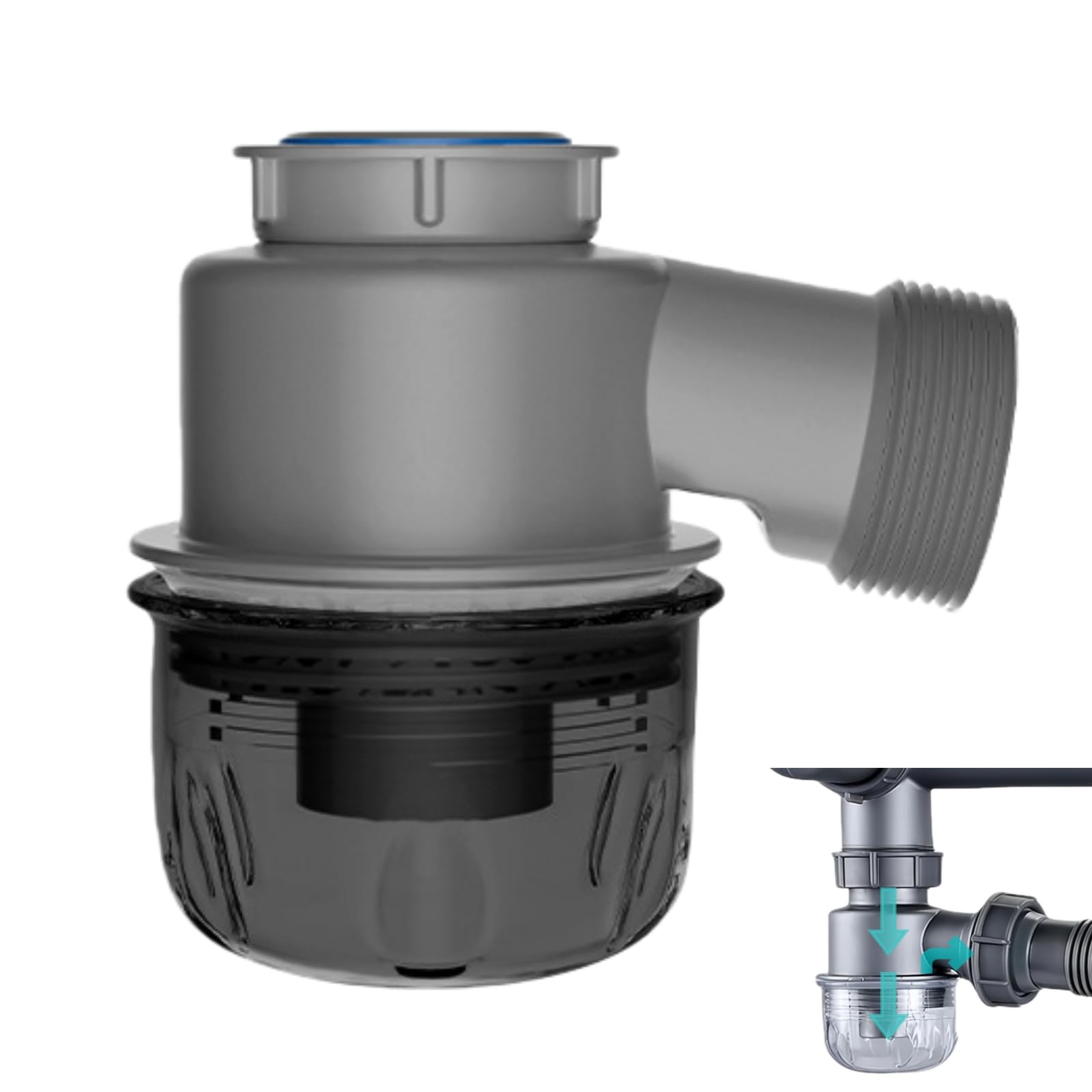 Photo 1 of 1 1/2'' P-Trap Replacement Upgrade, Clear Removable Bottle Trap for Kitchen/Bathroom/Garbage Disposal Sink Drain, Easy Clean Anti-Clog Anti-Odor Drain Pipe Accessory (Female Thread)