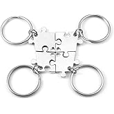 Jovivi 4pcs Best Friend Keychain Matching Puzzle Pendant BBF Friendship Family Gifts
