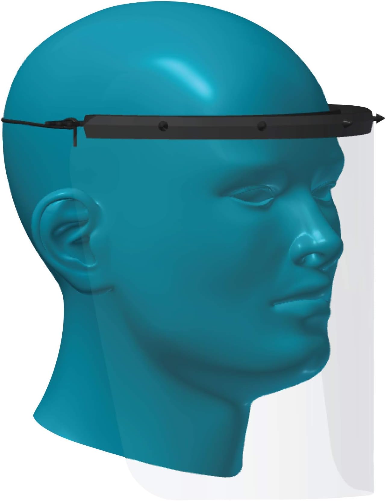 Protective Face Shields, 25/Pack, Transparent & Adjustable, Anti-Splash, Made in USA