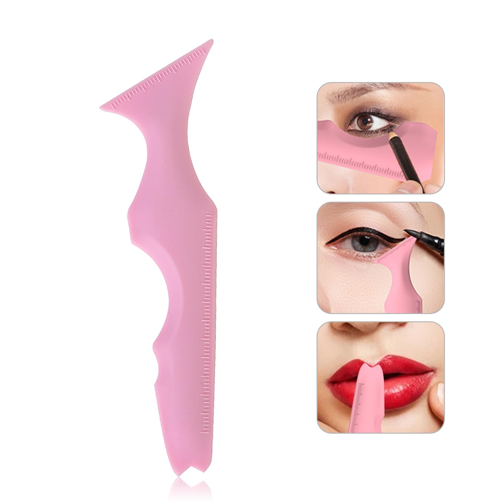 Erinde Silicone Eyeliner Stencil, Reusable Cat Eye Makeup Tool, Lipliner Eyeliner Mold, Face Contour Eyebrow Tool, Easy to Clean & Apply, Skin-Friendly #Pink — image 1