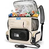 Portable Electric Cooler Bag 16Qt, 32&deg;F Cooling &amp; 140&deg;F Warming, 12V Car Plug in Refrigerator Cooler with 110V AC Adapter for Camping, Travel &amp; Road Trips