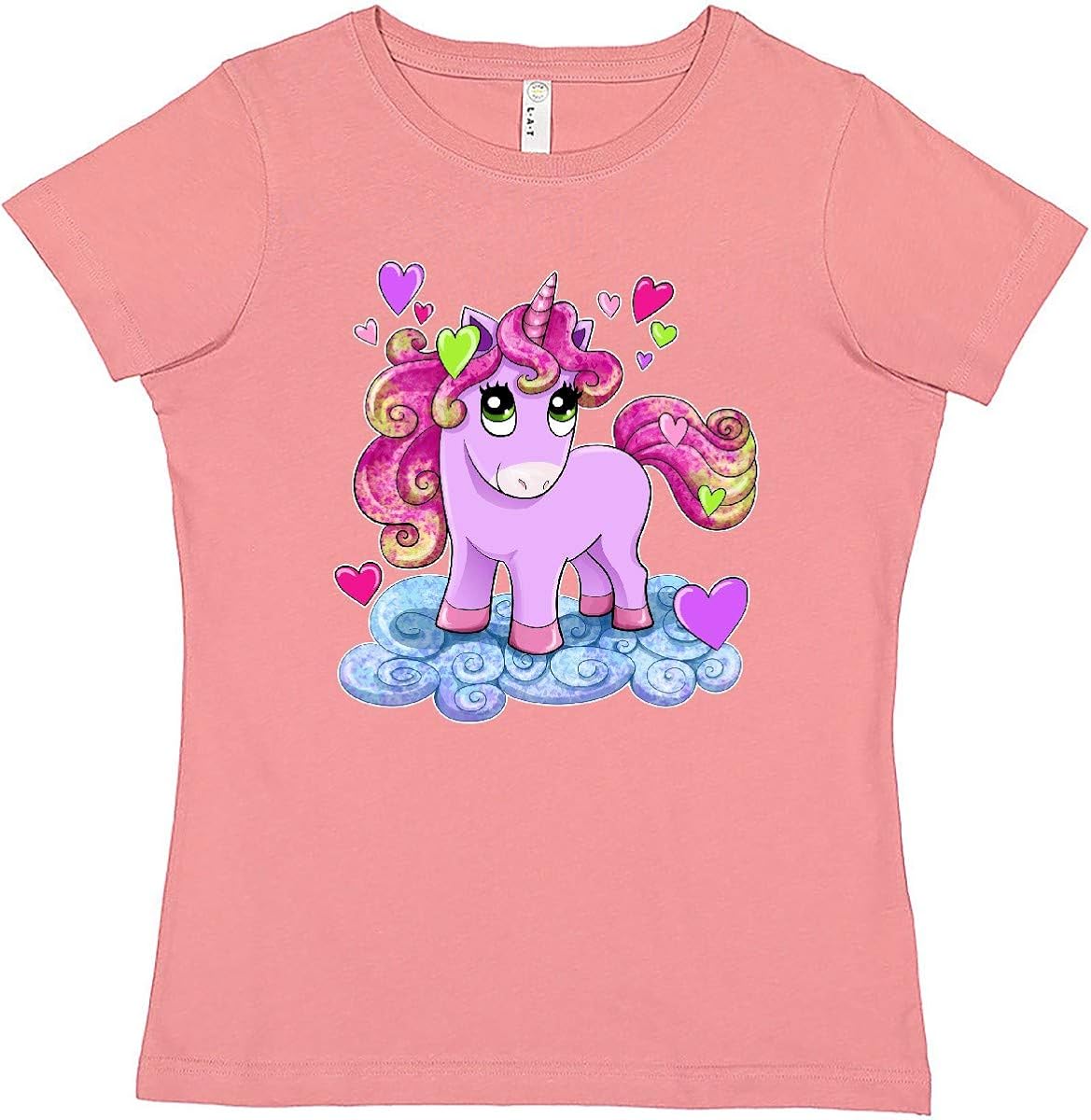 Amazon.com: inktastic Valentine Unicorn with Hearts Women's T-Shirt