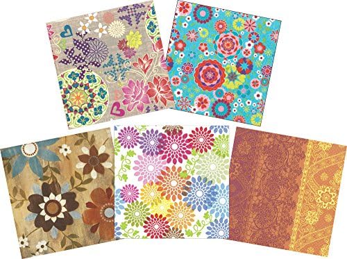 Djanti decoupage paper napkins 15 sheets set (each 3 pieces 5 pattern) floral ‡A CL-NC21