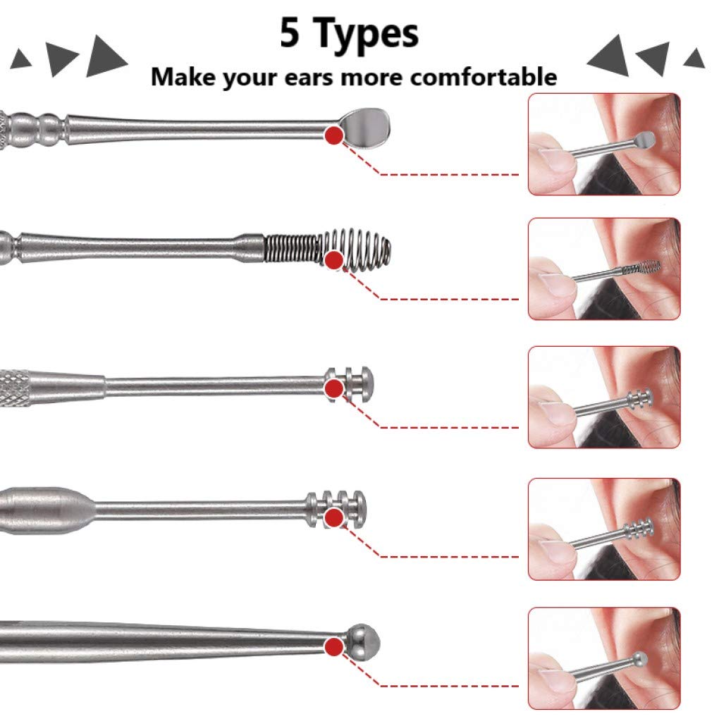 Ohrenreiniger Set,McNory Ohrreiniger aus Edelstahl mit