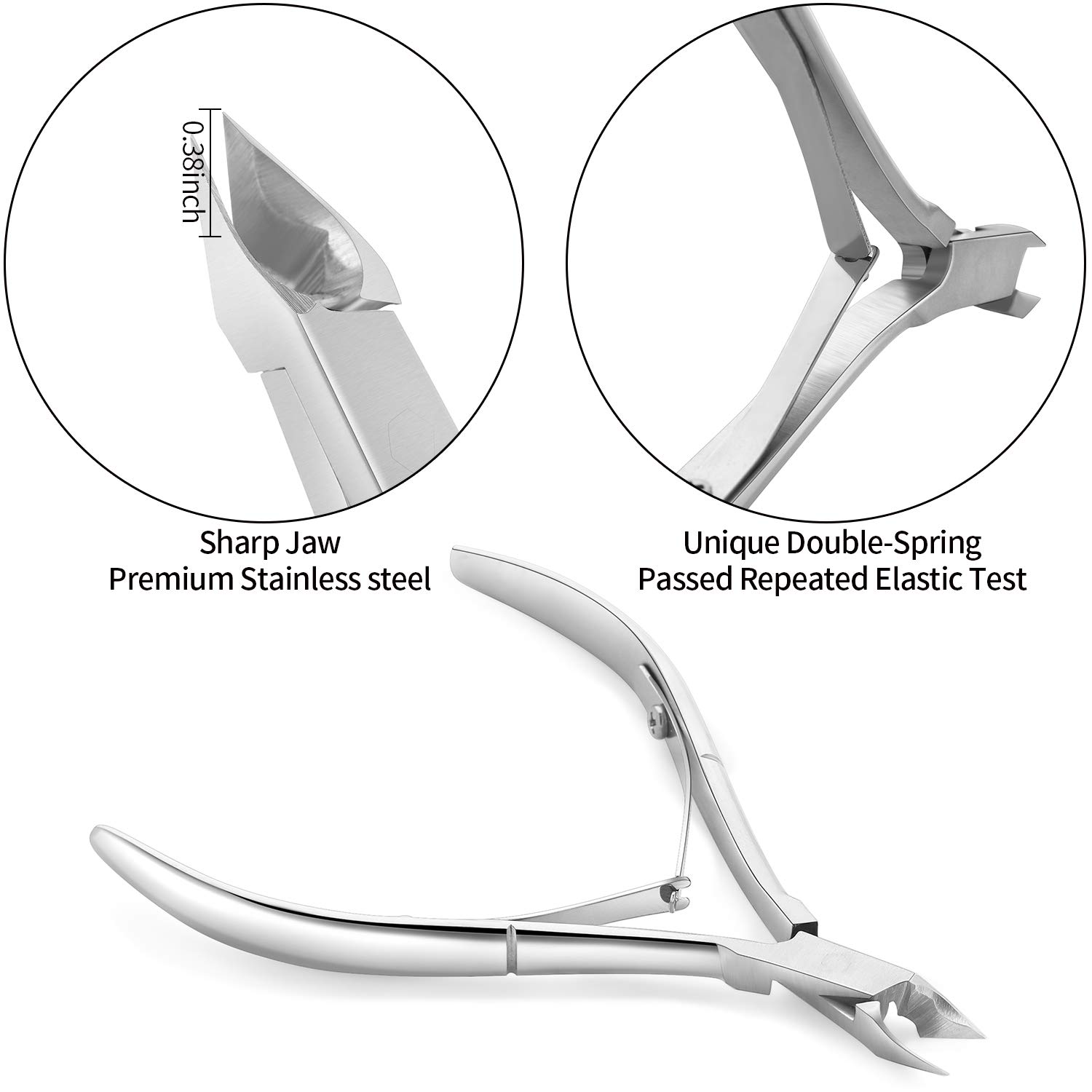 Cuticle Trimmer with Cuticle Pusher -YINYIN Cuticle Remover Cuticle Nippers Professional Stainless Steel Cuticle Pusher and Cutter Clippers Durable Pedicure Manicure Tools for Fingernails and Toenails: Beauty