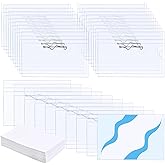 Anjmd 50 PCS Name Tags with Pins Name Badge Holders Clear Plastic Name Tag Holders with Pin with 50Pcs Inserts Fit Card (3.58 x 2.4inch)