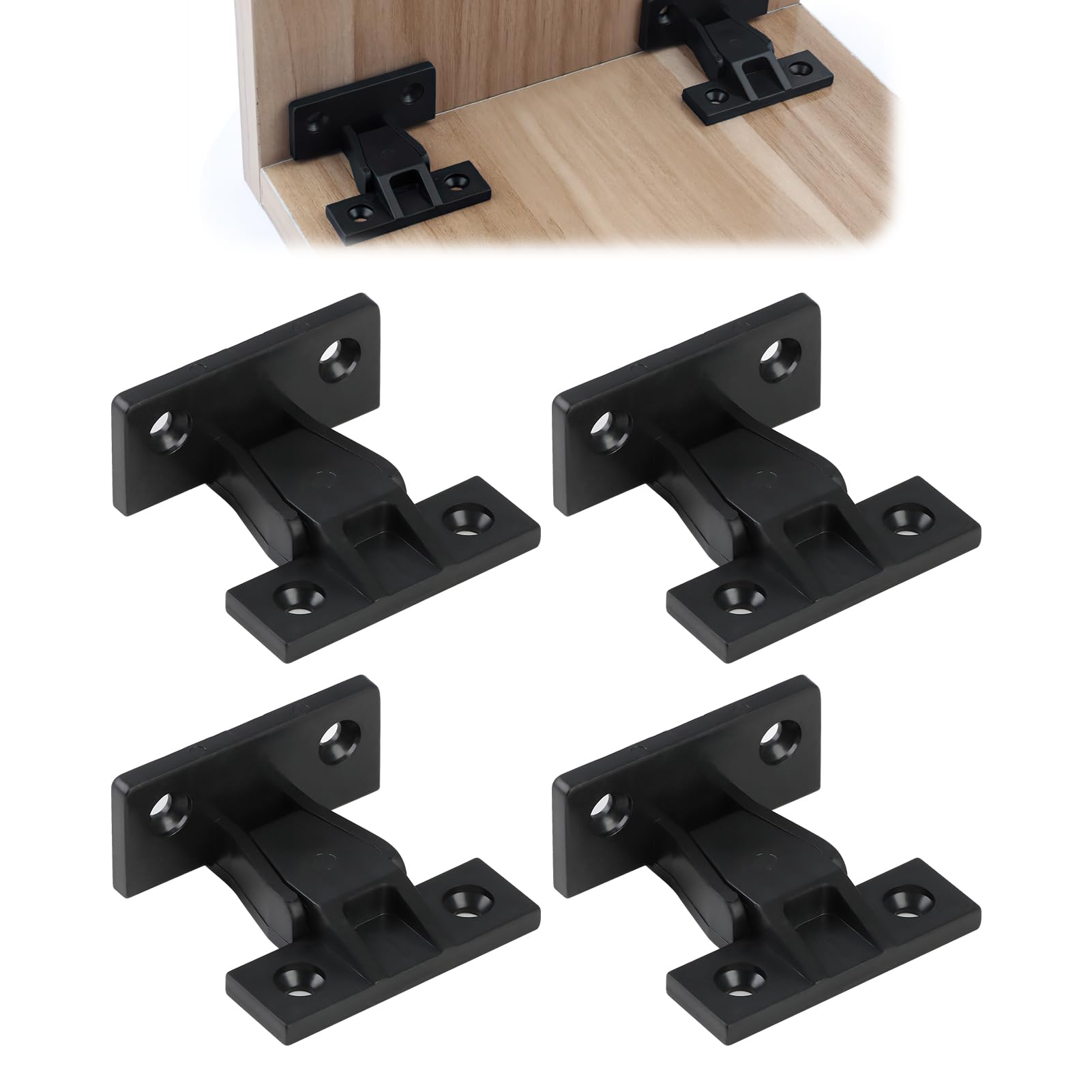 4 Pairs Keku AS Push Fittings, Keku Push in Plinth Fasteners Press Fit Panel Clips ABS Quick Hidden Furniture Bath Panel fixings Clips Board Connector for Cabinets Wardrobe Bed Table