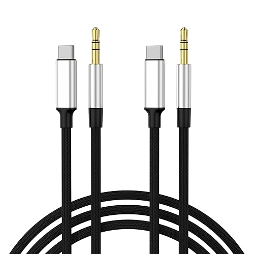 iPhone 16 15 AUX Cord, 2Pack USB C to Audio Aux Jack Cable  Type C to Headphone Stereo Cord Car Compatible for iPhone  17/17