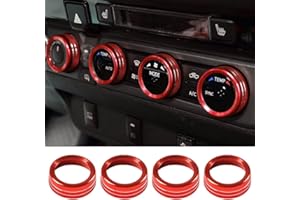 Thor-Ind Air Conditioner AC Switch Audio CD Button Knob Cover Trim Compatible with Toyota Tacoma 2016 2017 2018 2019 2020 202