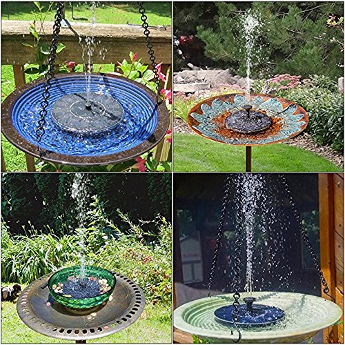 image for Jiistar Solar Fountain, 1.4W Solar Powered Bird Bath Fountain Pump Sol