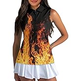 POLERO Sleeveless Women Golf Shirts Zip Up V Neck Workout Tops with Collar Casual Athletic Shirt