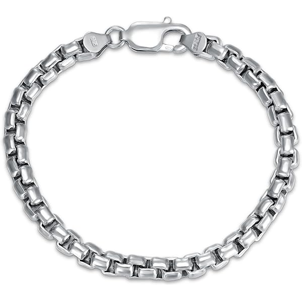 Amazon.com: LELOUCHY 925 Sterling Silver Chain Bracelet for Men