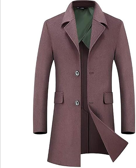 Amazon Co Jp メンズ両面ウールのコート ビジネスラペルスーツ ミドル丈トレンチコート 会議 結婚式 パーティーに適した男性の秋と冬のコート 三次元の短い肩のカットを Color Fuchsia Size Xx Large ホーム キッチン