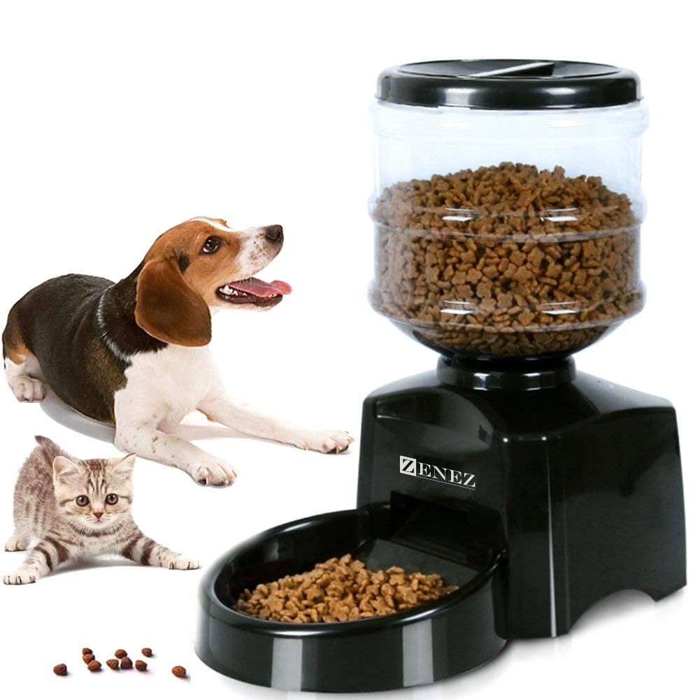Gohyo ZENEZ Automatic Pet Feeder Dispenser Medium Capacity with Voice Message Recording and Large LCD Screen for Dogs Cats 5.5L