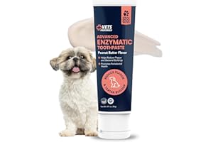 Vets Preferred Dog Enzymatic Toothpaste – Safe and Natural Dog Oral Care Toothpaste – Freshens Breath, Fights Plaque and Reduces Tatar – Tasty Peanut Butter Flavor – 3 Oz