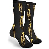 NGFF Trumpet Men Women Casual Crazy Funny Athletic Fancy Novelty Graphic Crew Tube Socks Moisture Wicking Gift